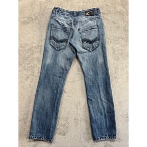 Energie Jeans Bow Mens Blue‎ 32x32 Y2K Denim Straight Faded